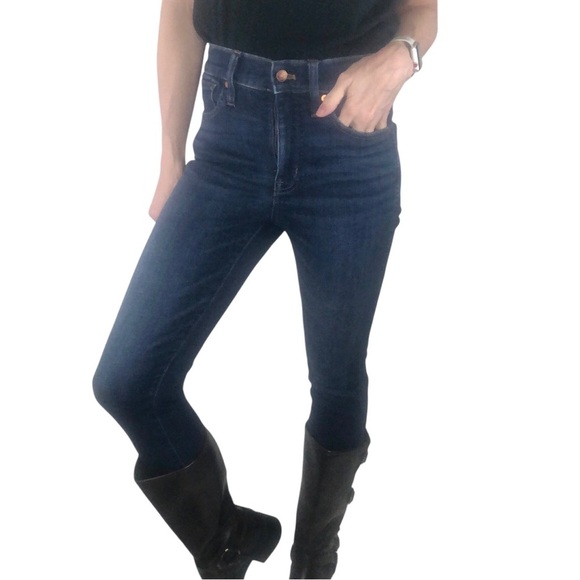 Madewell 10" High Rise Skinny Jeans Sz 26 Dark Wash Stretch Classic Capsule - Picture 1 of 7